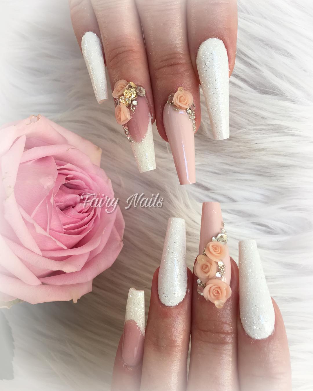 60 Elegant 3D Flower Nail Art Designs