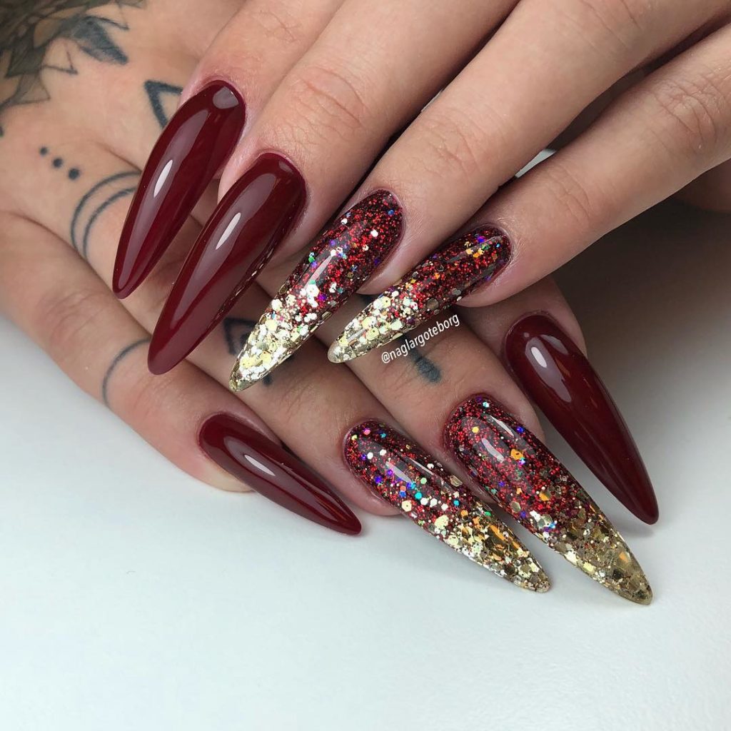 55 Pretty and Awesome Burgundy Nail Art Designs