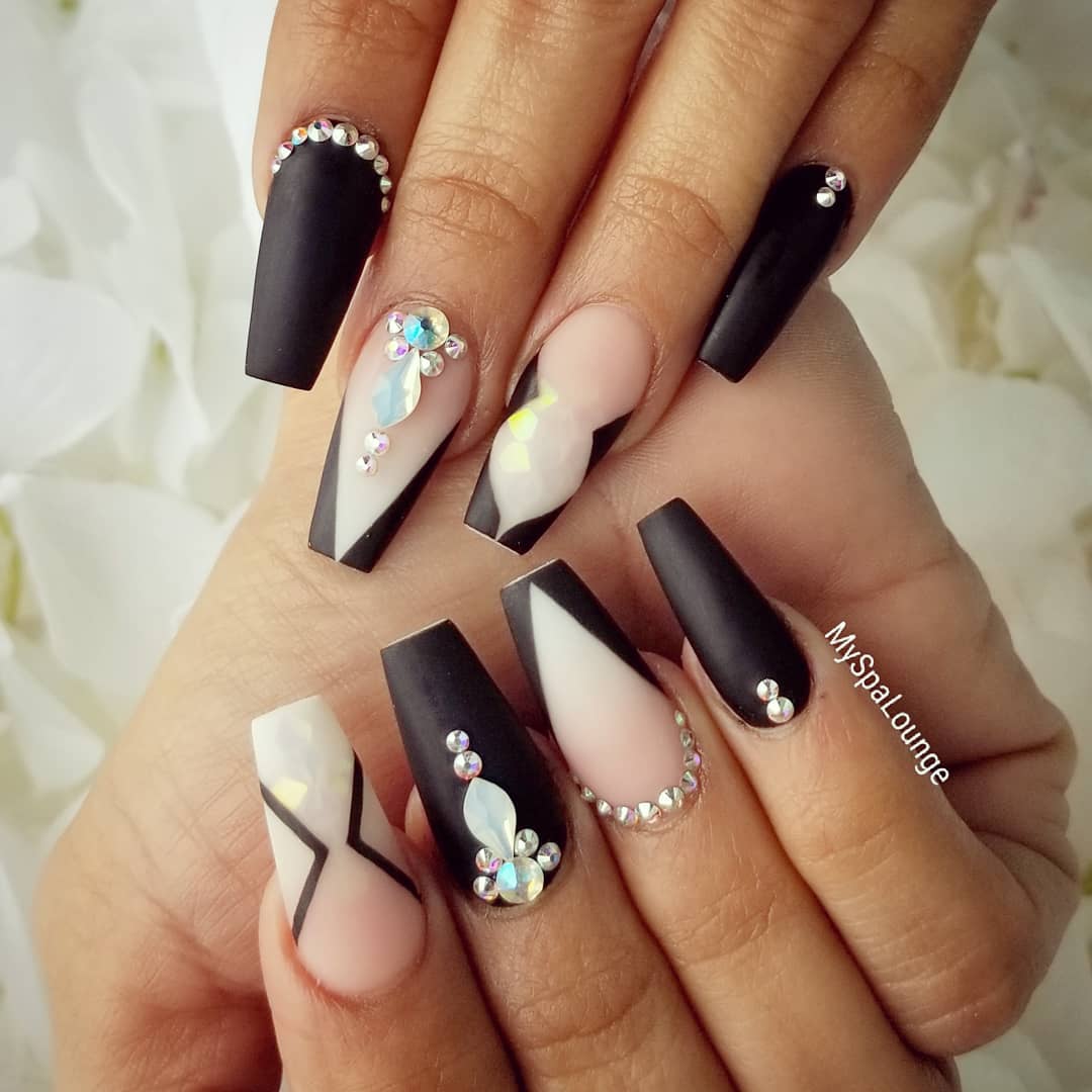 69 Outstanding Matte Coffin Nail Art Designs With Different Colours