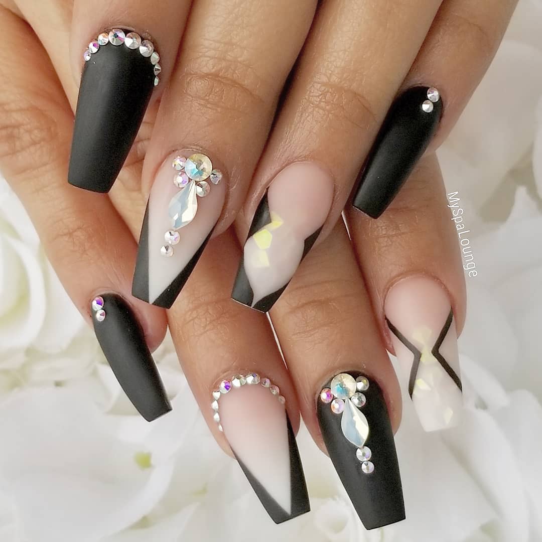 69 Outstanding Matte Coffin Nail Art Designs With Different Colours