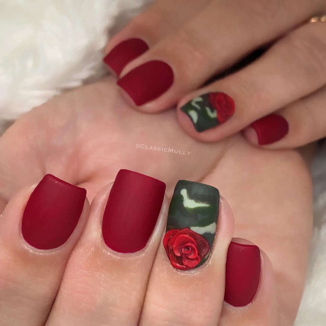 60 Elegant 3D Flower Nail Art Designs