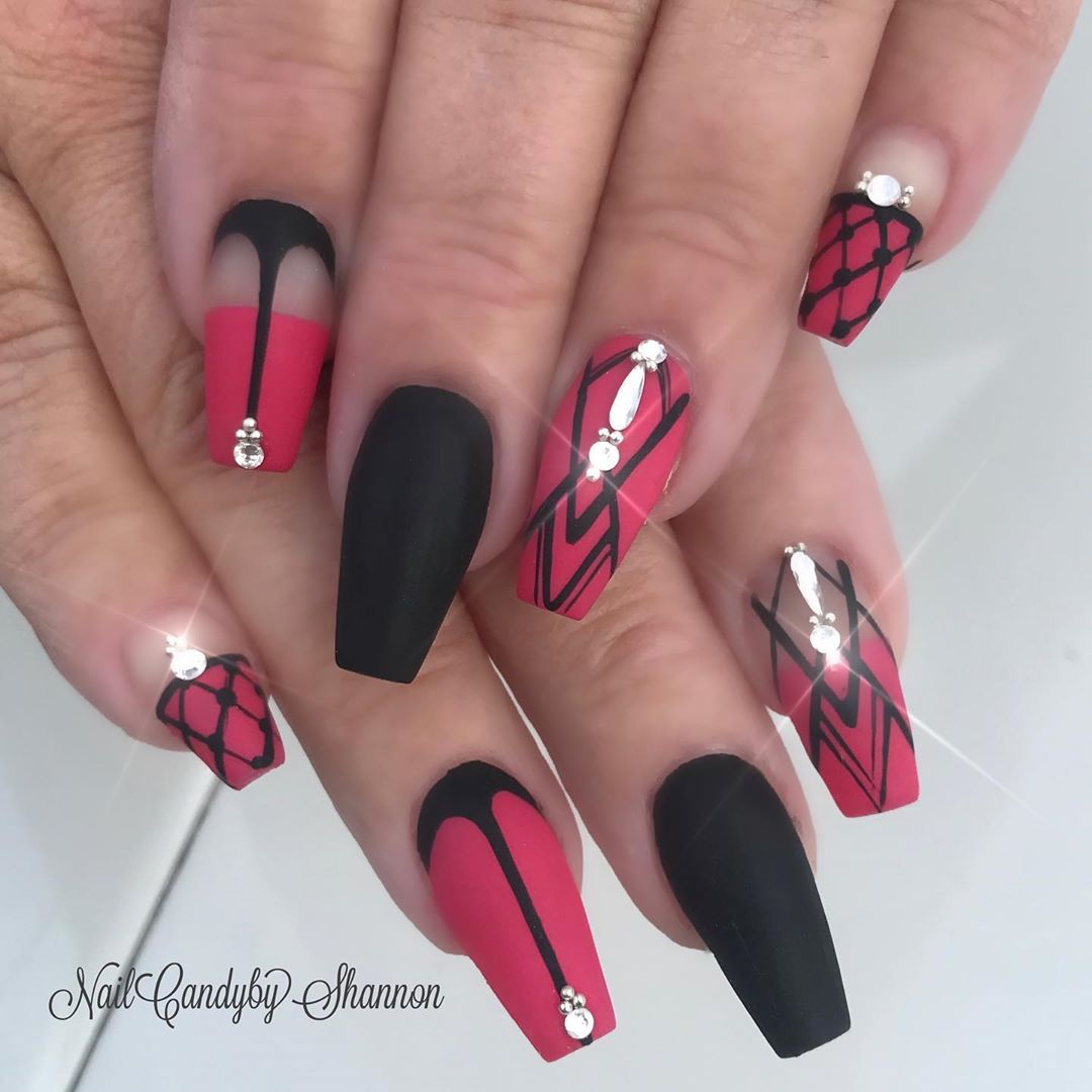 69 Outstanding Matte Coffin Nail Art Designs With Different Colours