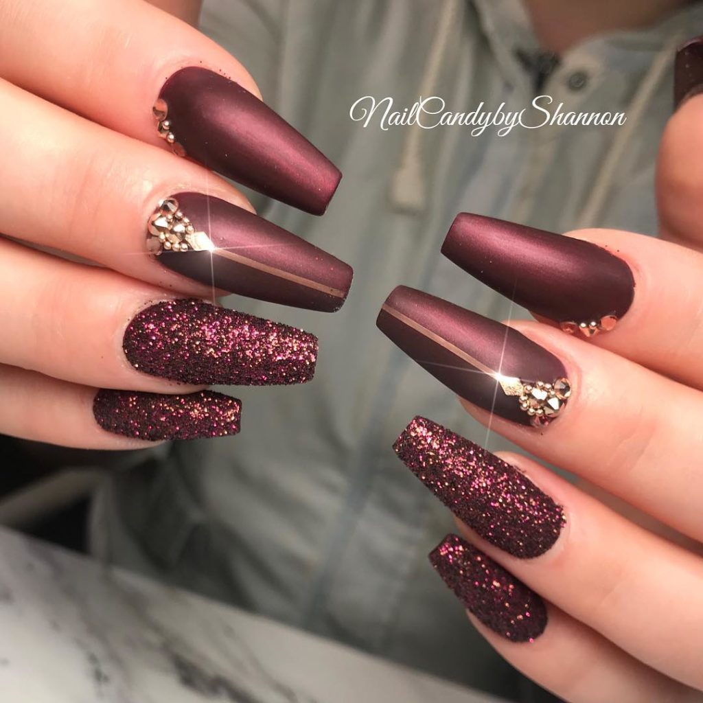 55 Pretty and Awesome Burgundy Nail Art Designs