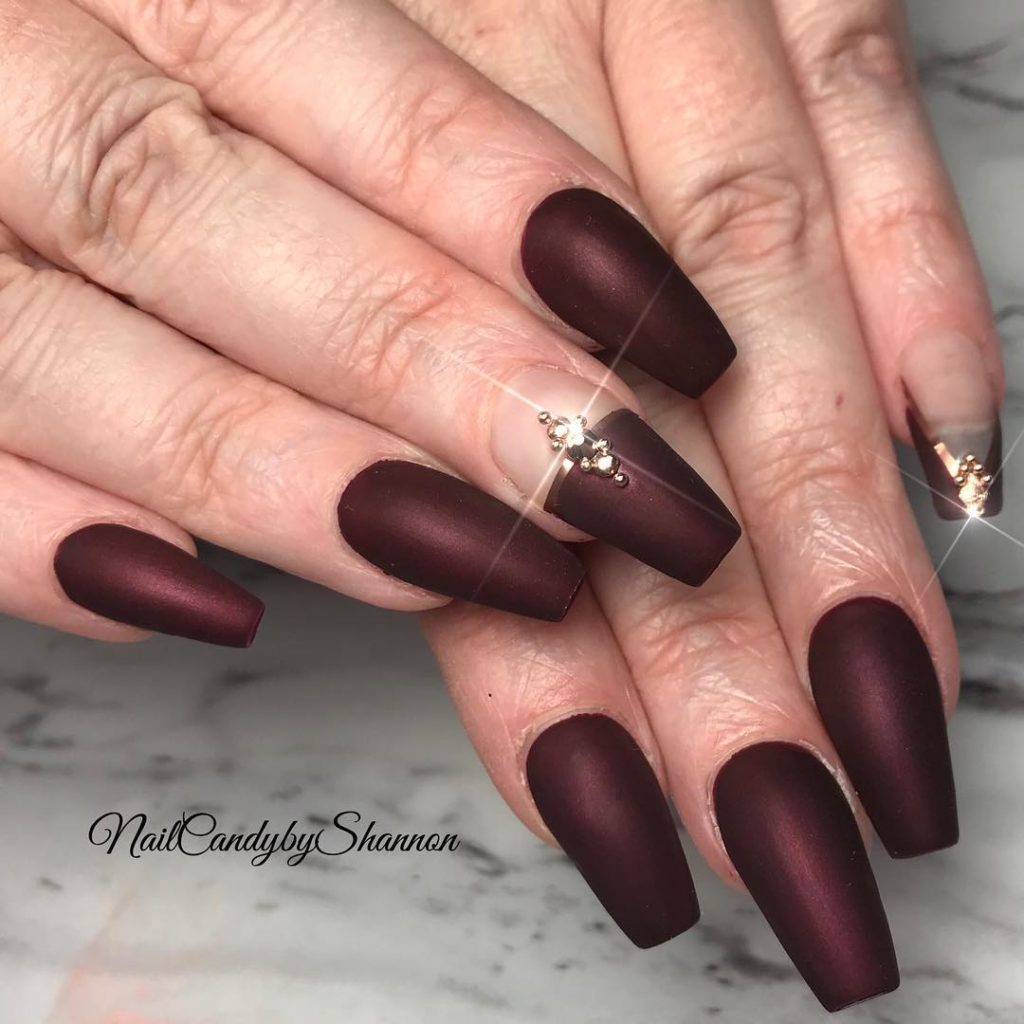 55 Pretty and Awesome Burgundy Nail Art Designs