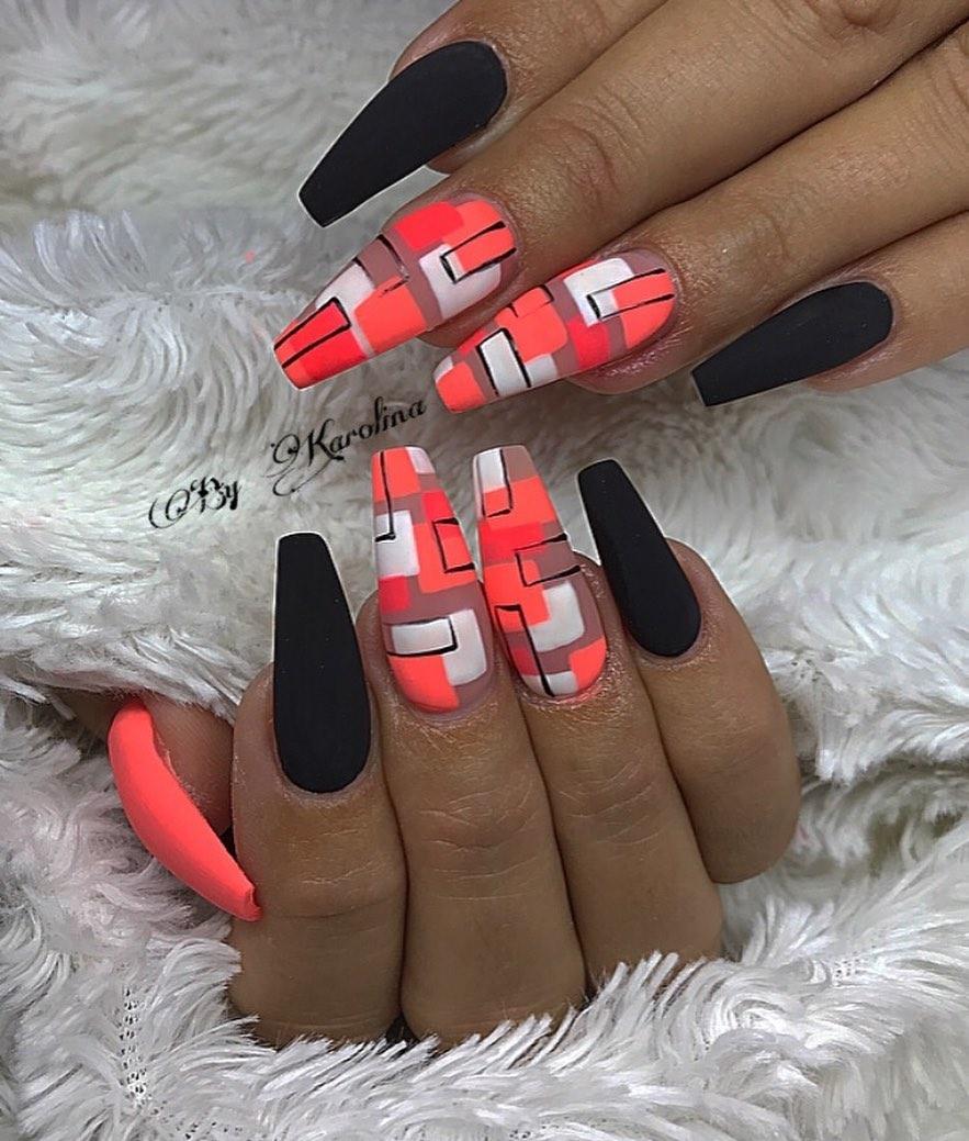 69 Outstanding Matte Coffin Nail Art Designs With Different Colours