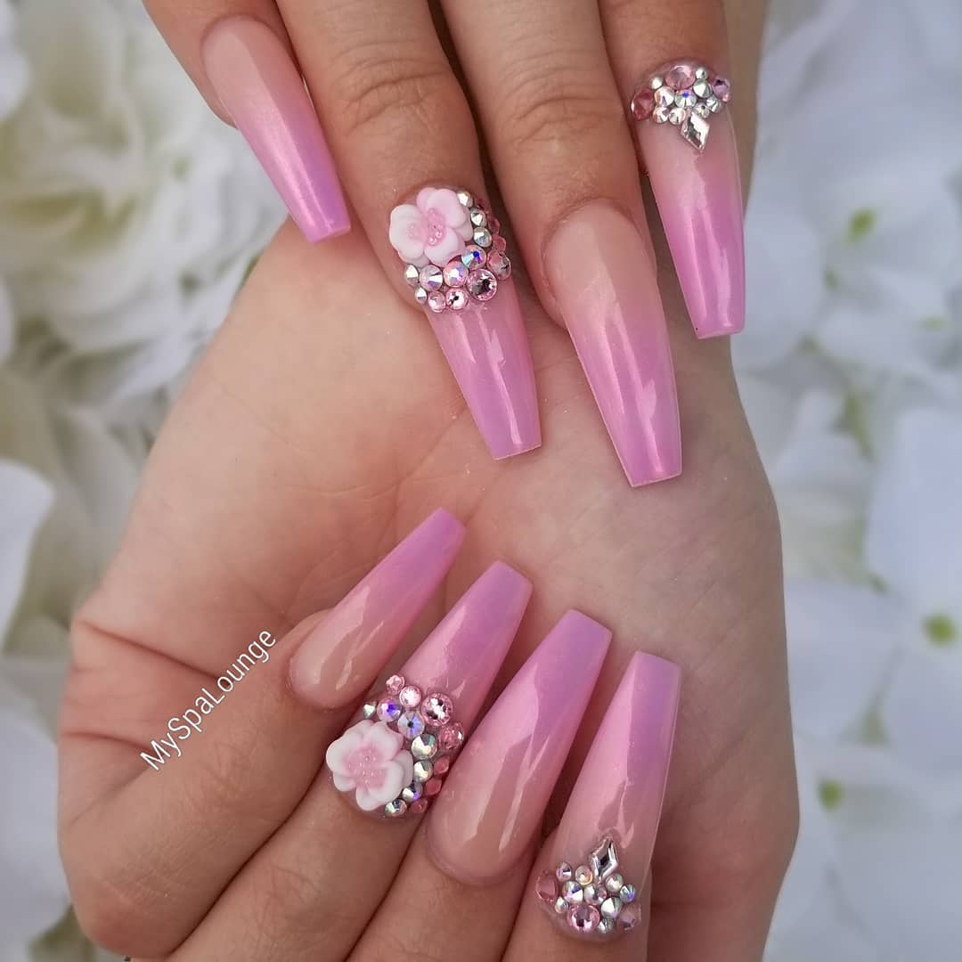 60 Elegant 3D Flower Nail Art Designs