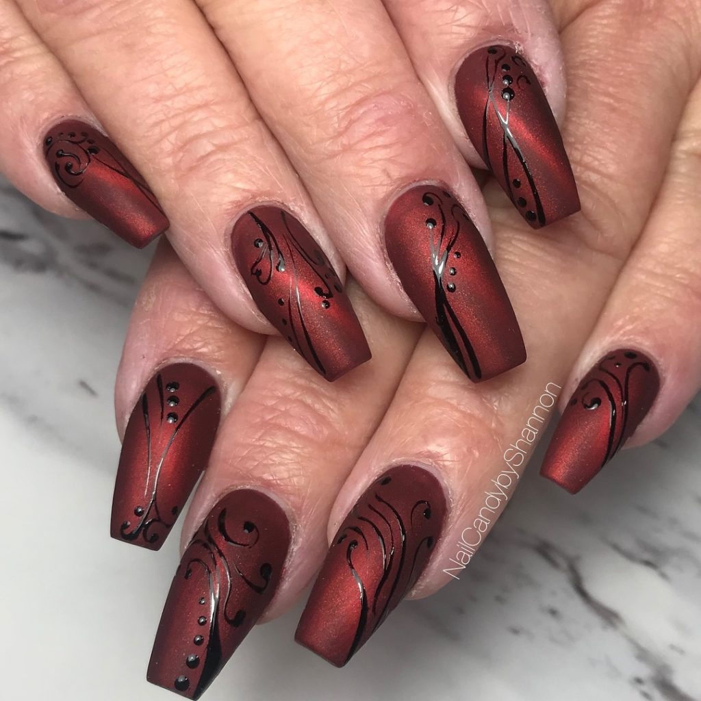 55 Pretty and Awesome Burgundy Nail Art Designs