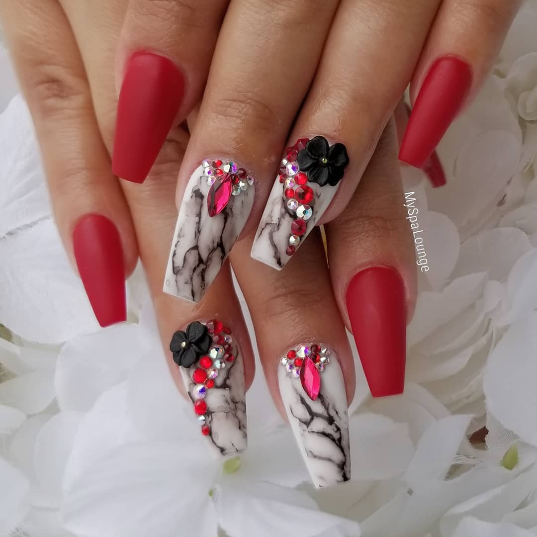 60 Elegant 3D Flower Nail Art Designs