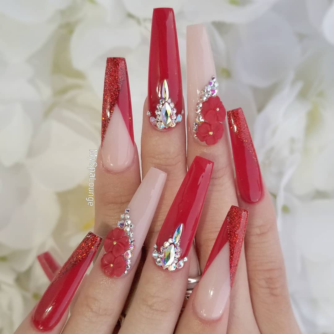 60 Elegant 3D Flower Nail Art Designs