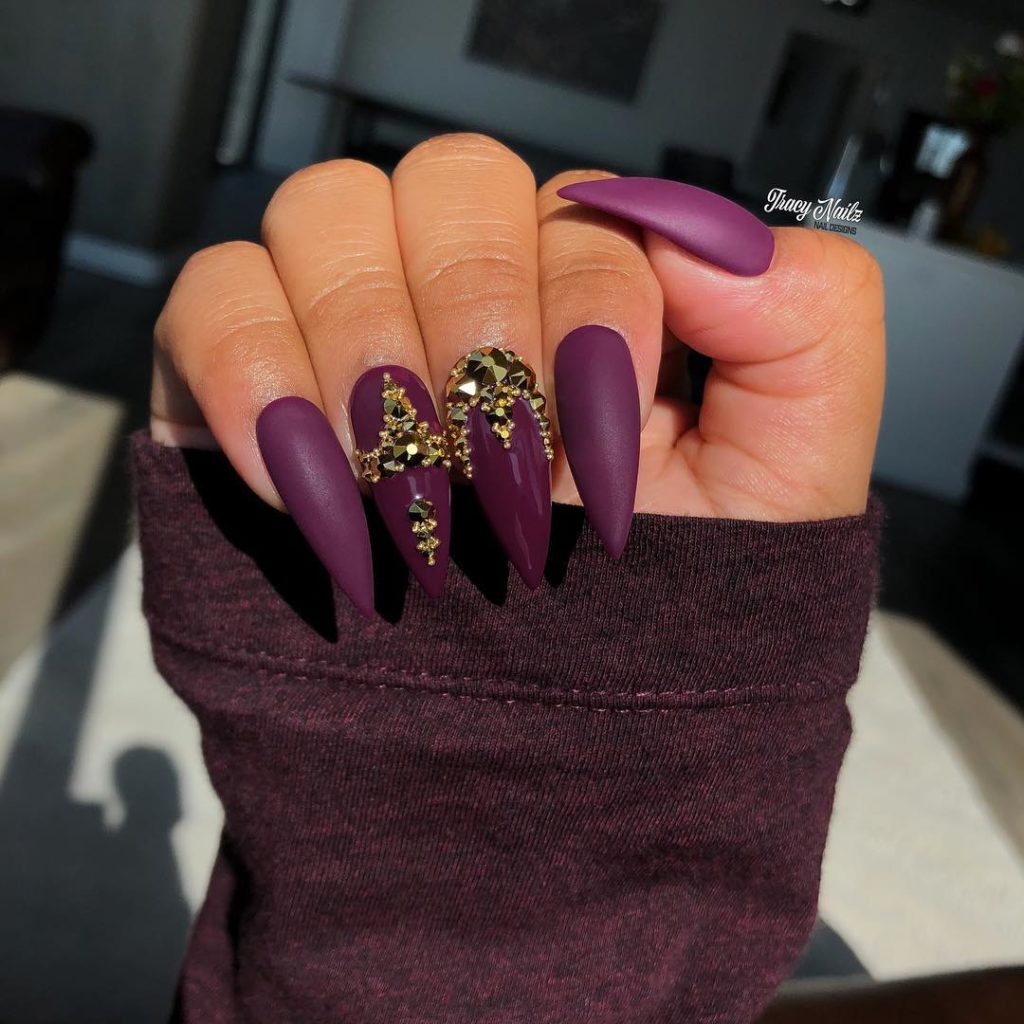 55 Pretty and Awesome Burgundy Nail Art Designs