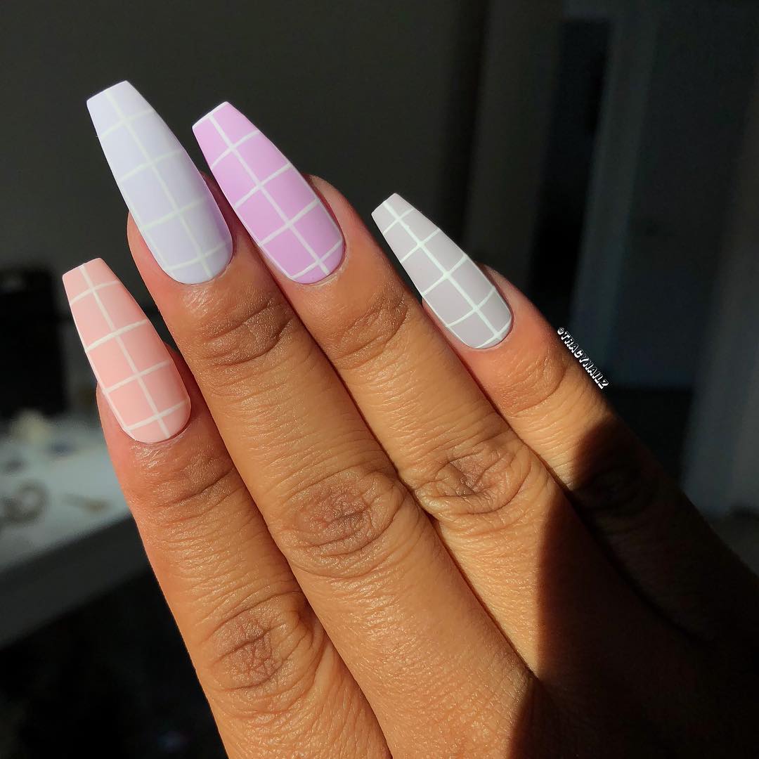 69 Outstanding Matte Coffin Nail Art Designs With Different Colours