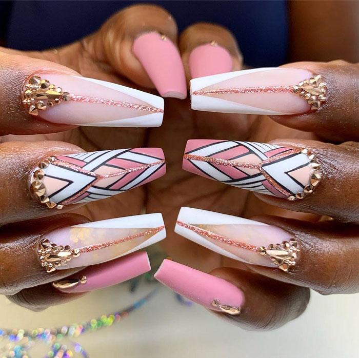 69 Outstanding Matte Coffin Nail Art Designs With Different Colours