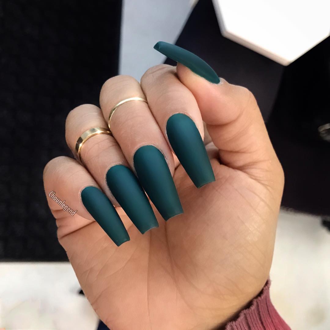 69 Outstanding Matte Coffin Nail Art Designs With Different Colours