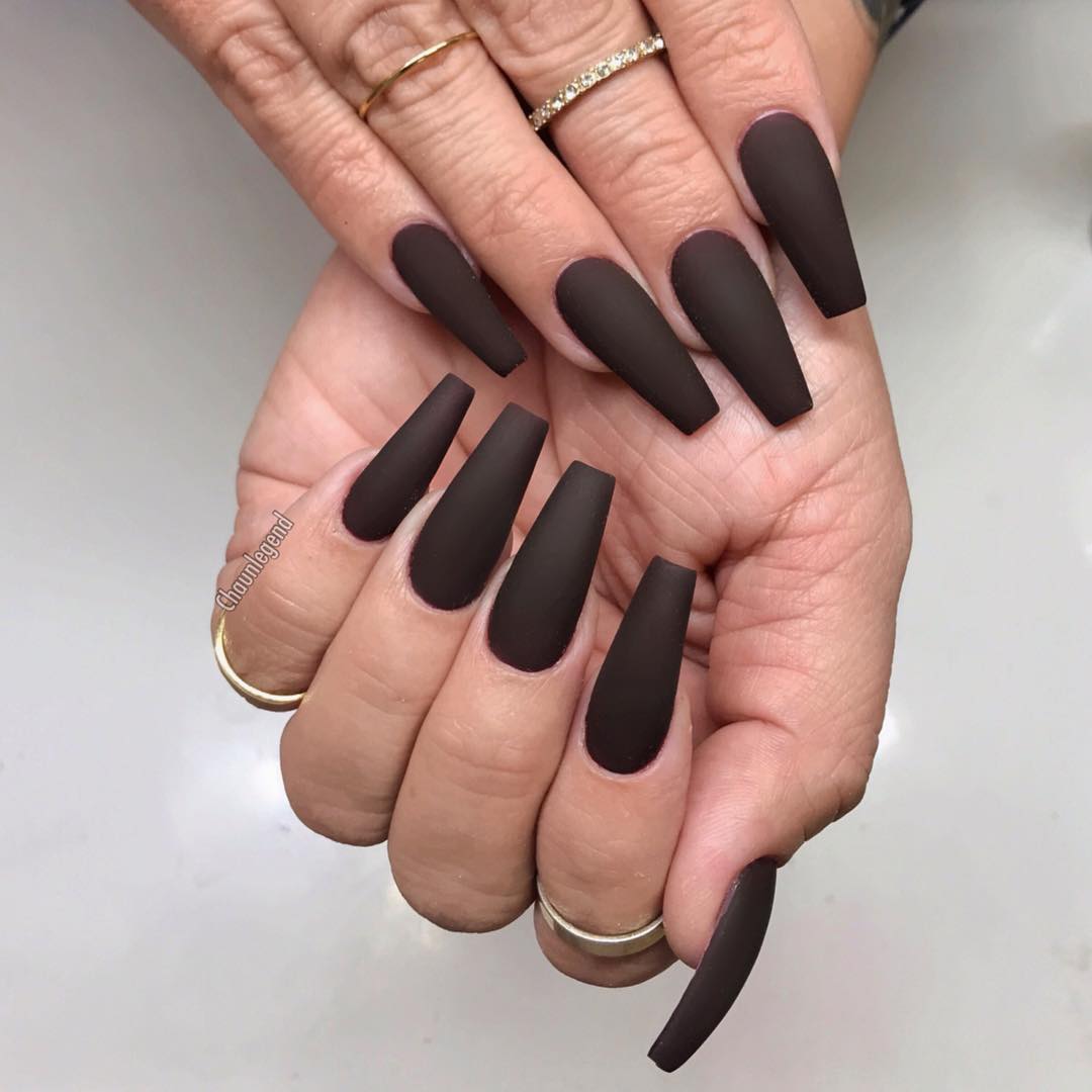 69 Outstanding Matte Coffin Nail Art Designs With Different Colours