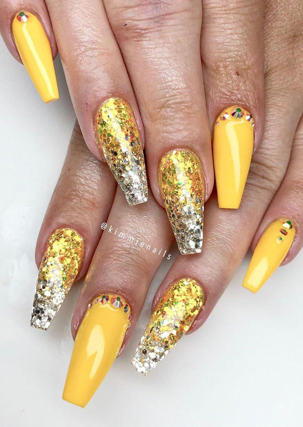 41 Pretty Yellow Nail Art Designs You Can't Miss