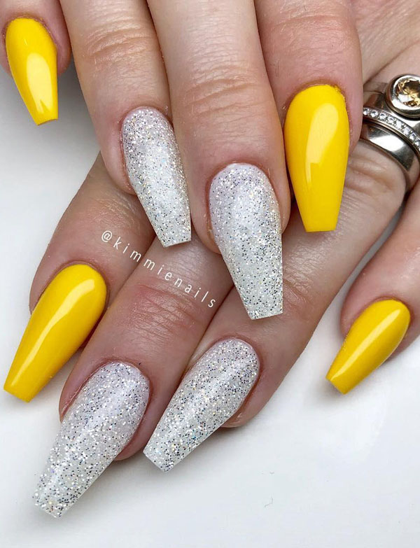 41 Pretty Yellow Nail Art Designs You Can't Miss