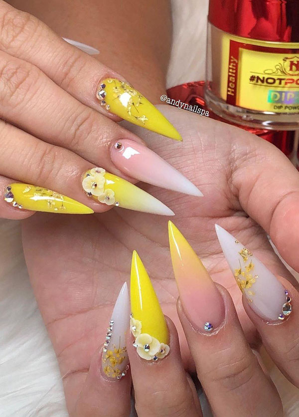 41 Pretty Yellow Nail Art Designs You Can't Miss