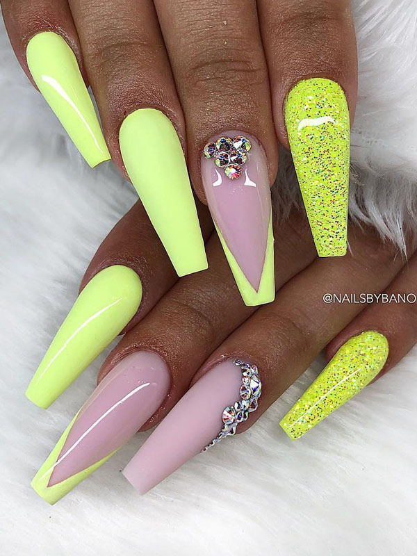 41 Pretty Yellow Nail Art Designs You Can't Miss