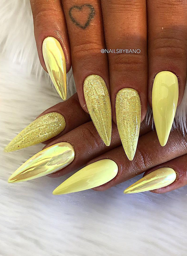 41 Pretty Yellow Nail Art Designs You Can't Miss