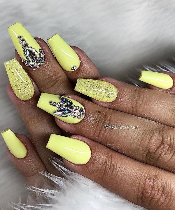 41 Pretty Yellow Nail Art Designs You Can't Miss