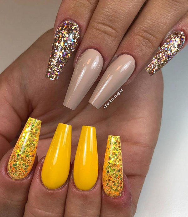 41 Pretty Yellow Nail Art Designs You Can't Miss