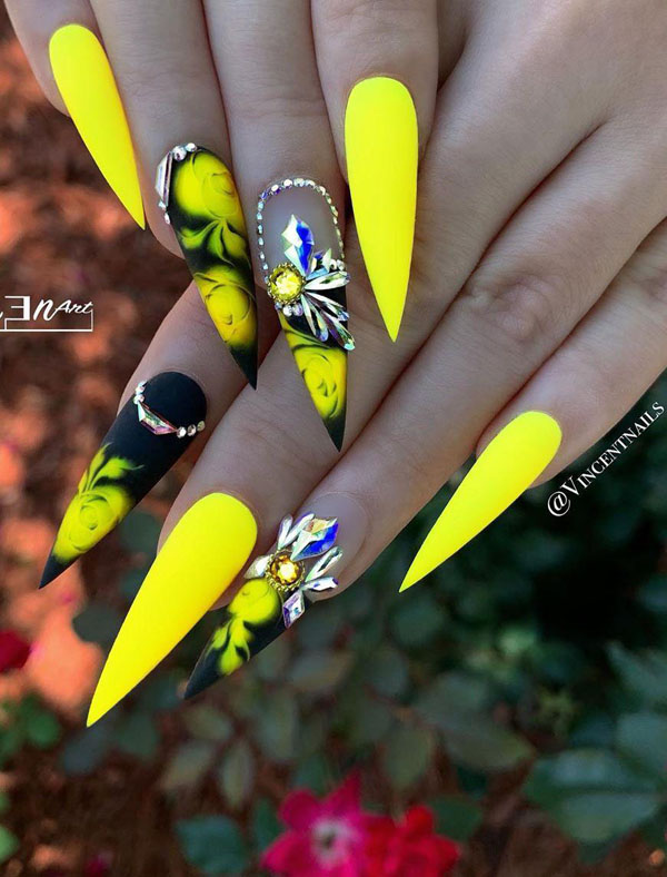 41 Pretty Yellow Nail Art Designs You Can't Miss