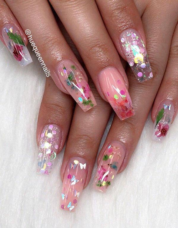 51 Dried Flower Nail Art Designs