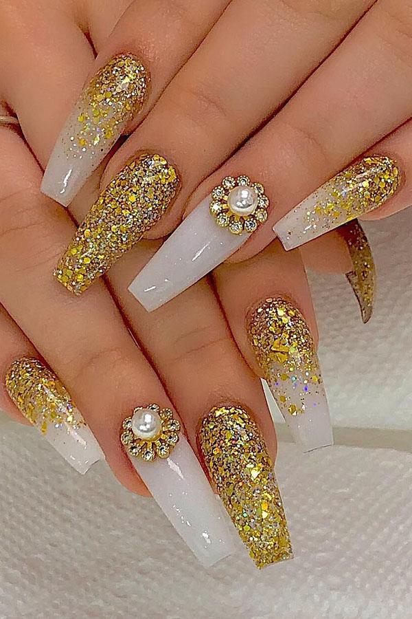 35 Classy Gold Nail Art Designs for Fall