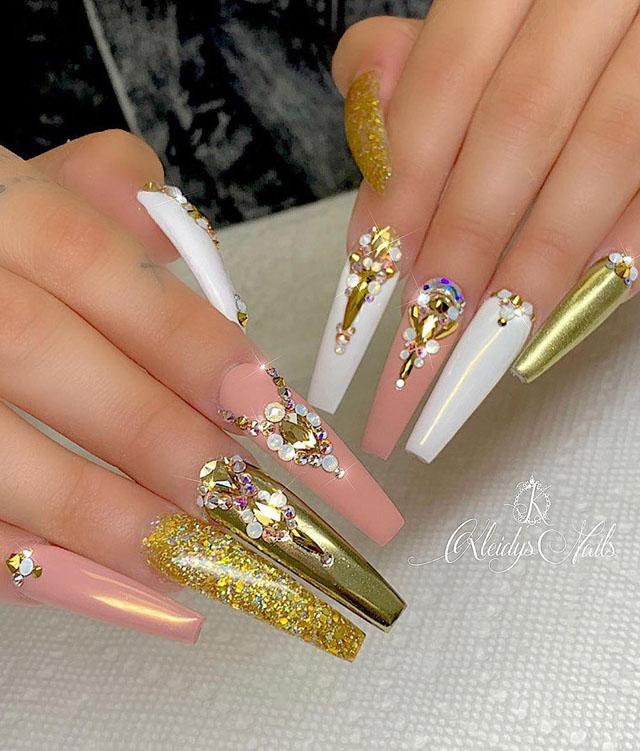 35 Classy Gold Nail Art Designs for Fall