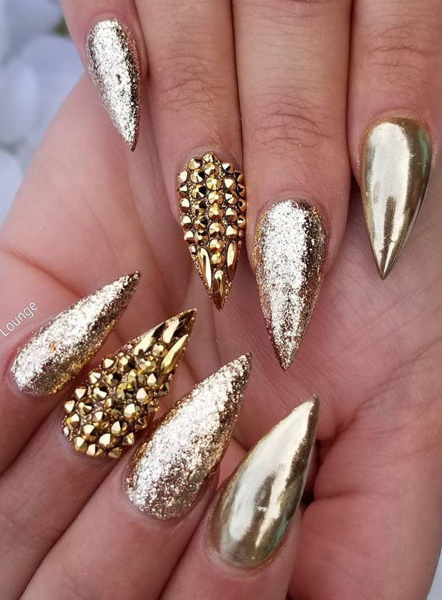 35 Classy Gold Nail Art Designs for Fall