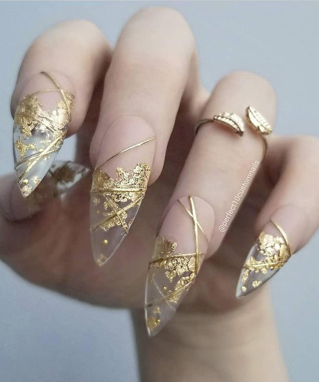 35 Classy Gold Nail Art Designs for Fall