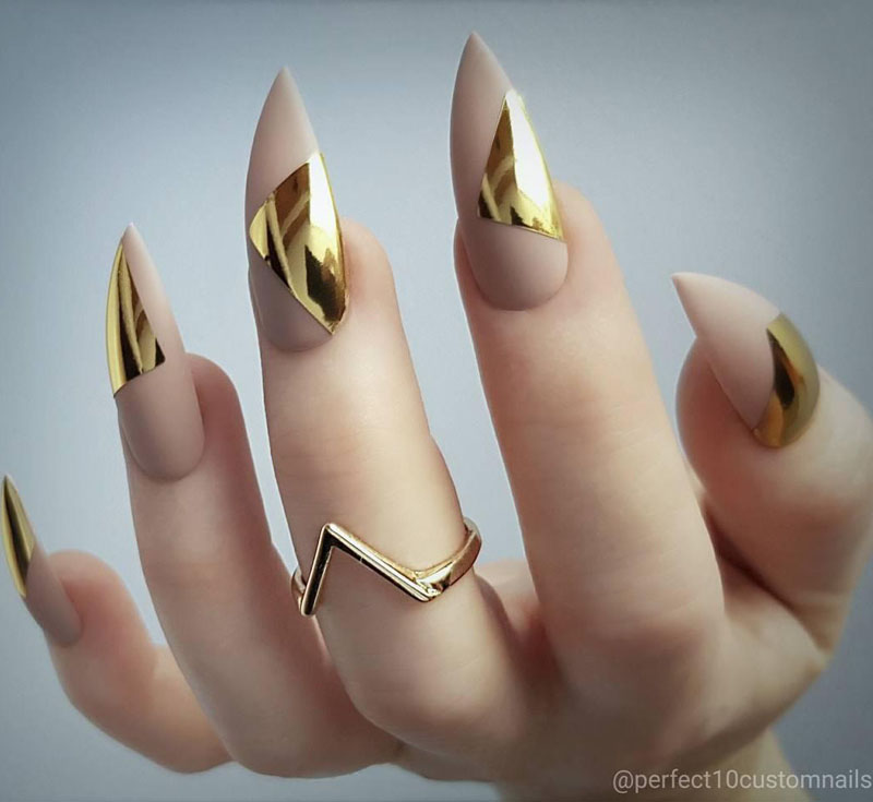 35 Classy Gold Nail Art Designs for Fall