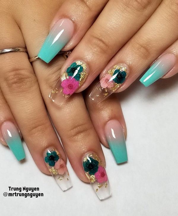 51 Dried Flower Nail Art Designs