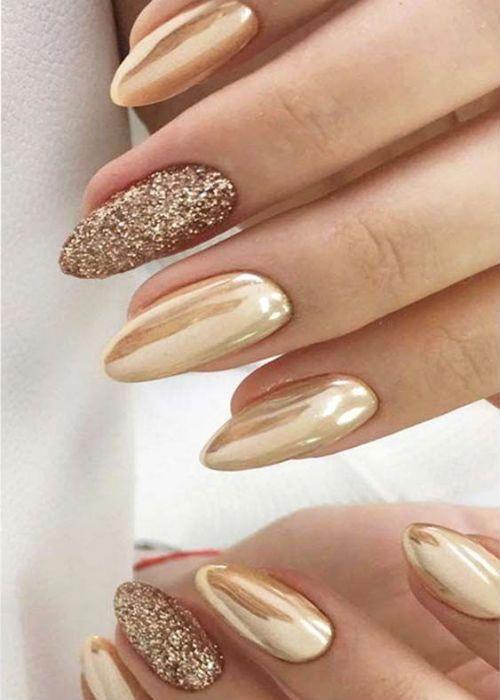 35 Classy Gold Nail Art Designs for Fall