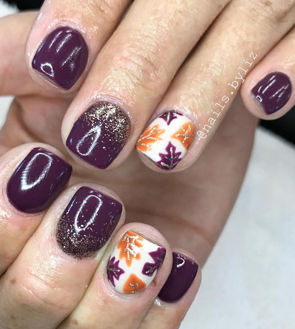 60 Pretty Fall Nail Art Designs For 2019