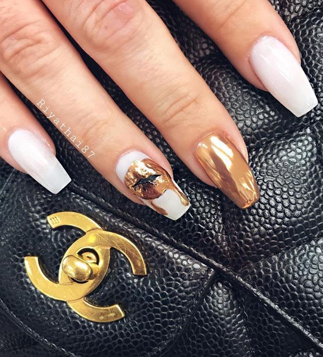 35 Classy Gold Nail Art Designs for Fall