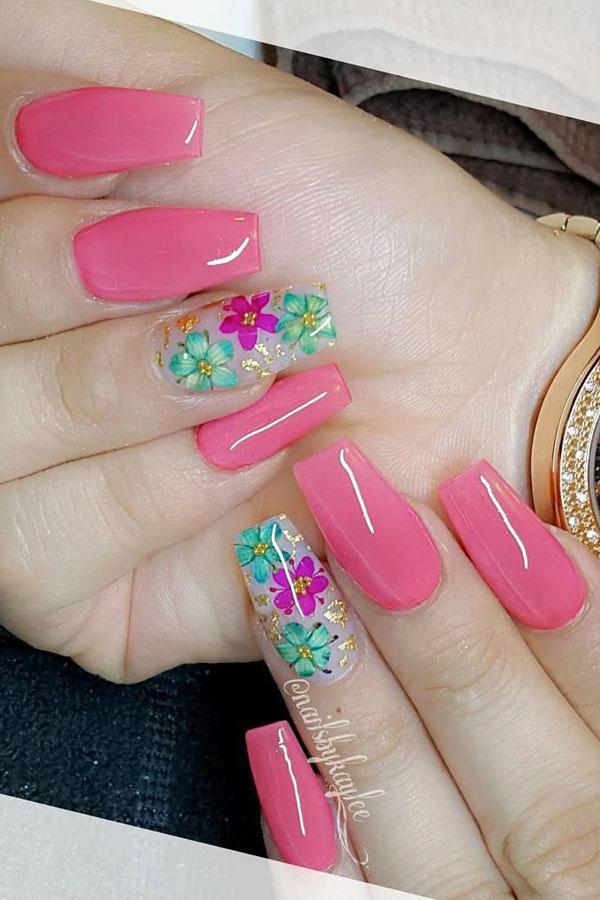 51 Dried Flower Nail Art Designs