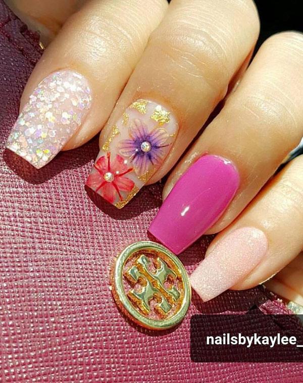 51 Dried Flower Nail Art Designs