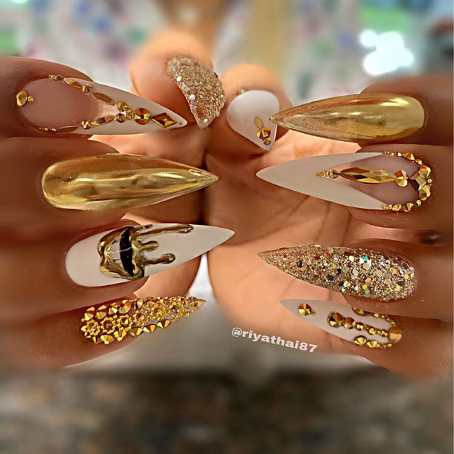 35 Classy Gold Nail Art Designs for Fall