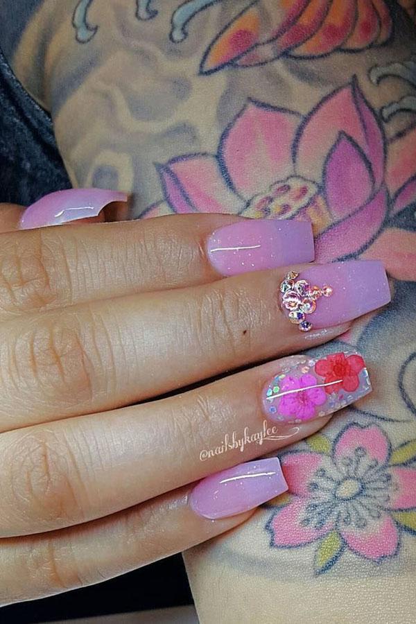 51 Dried Flower Nail Art Designs