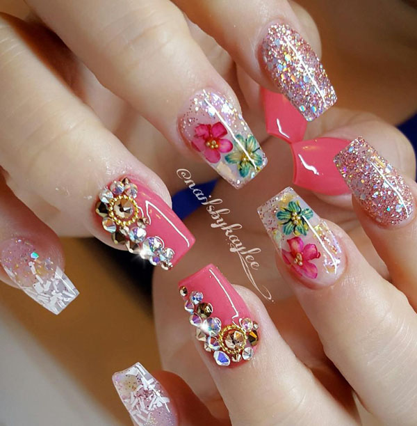 51 Dried Flower Nail Art Designs