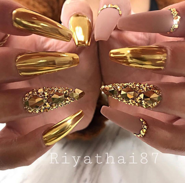 35 Classy Gold Nail Art Designs for Fall