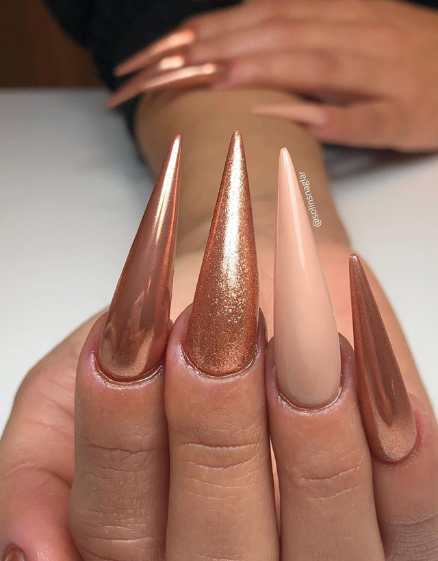 35 Classy Gold Nail Art Designs for Fall