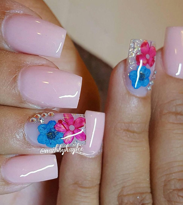 51 Dried Flower Nail Art Designs