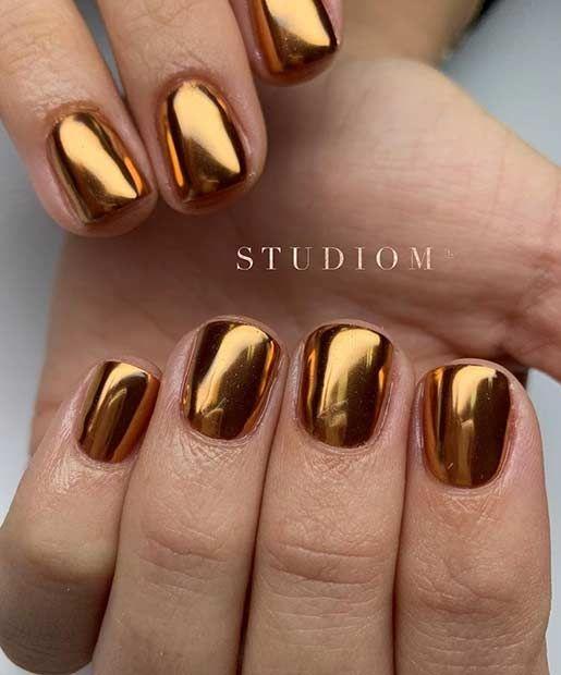 35 Classy Gold Nail Art Designs for Fall