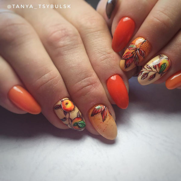 60 Pretty Fall Nail Art Designs For 2019