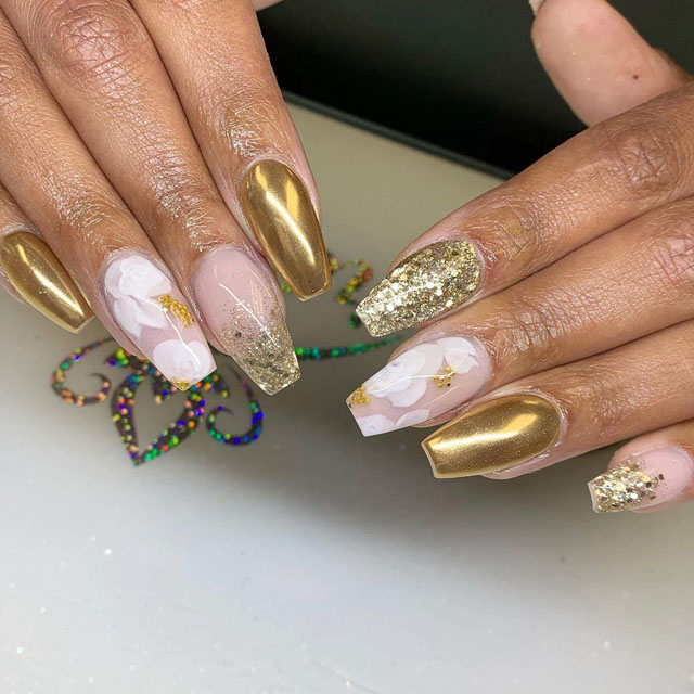 35 Classy Gold Nail Art Designs for Fall