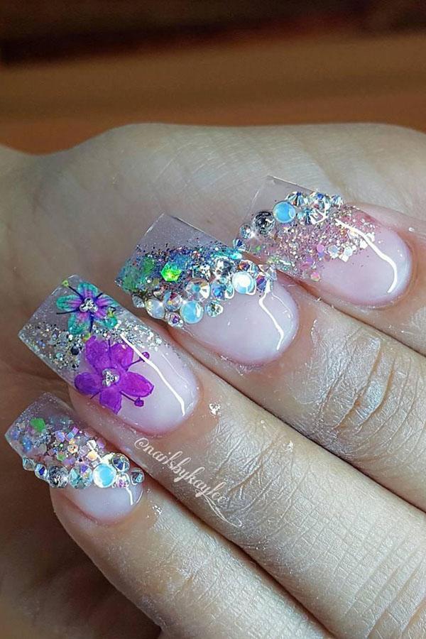 51 Dried Flower Nail Art Designs