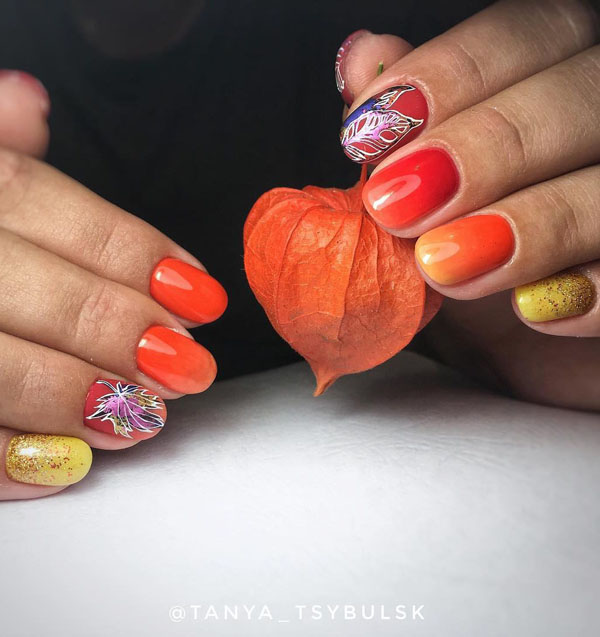 60 Pretty Fall Nail Art Designs For 2019