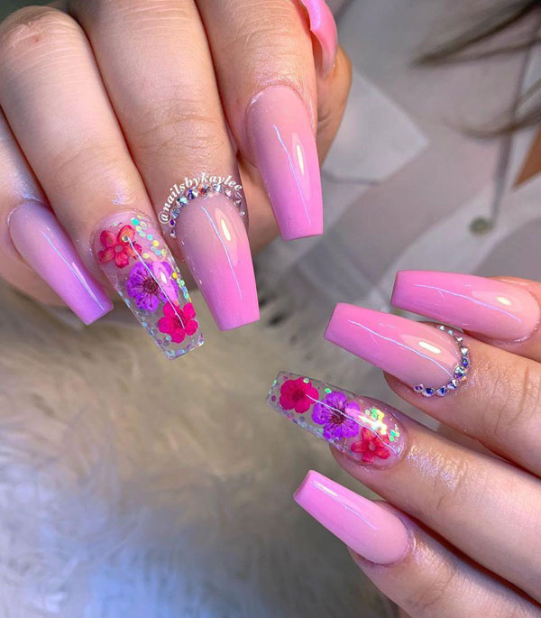 51 Dried Flower Nail Art Designs